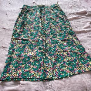 Loft Floral Midi Skirt